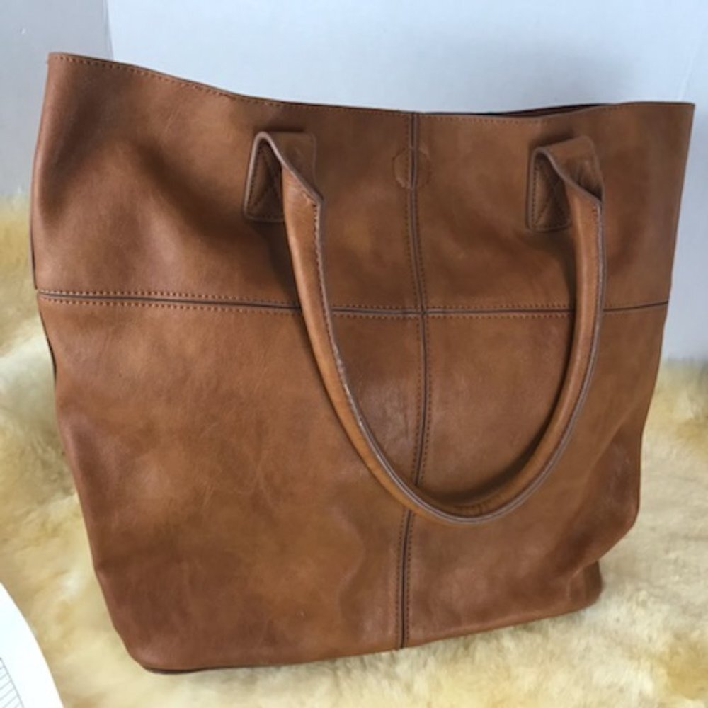 Tan Vegan leather Tote unbranded